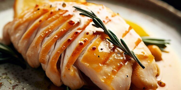 Peito de Frango com Molho Cítrico: O Segredo para Emagrecer! 2 Pedacos de Frango citricos, delicia de ver!