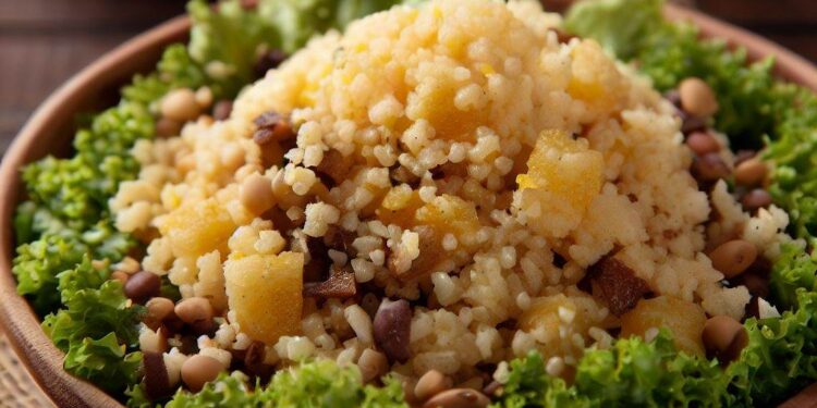 Churrasco Brasileiro: A Arte de Grelhar Carne à Perfeição 4 Farofa com Vinagrete e um otimo acompanhamento ao Churrasco.