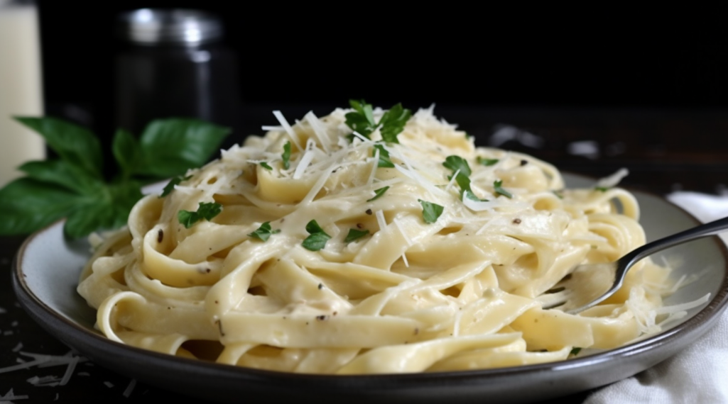 Receita Autêntica de Fettuccine Alfredo com Queijo Parmesão – Massa Deliciosamente Cremosa