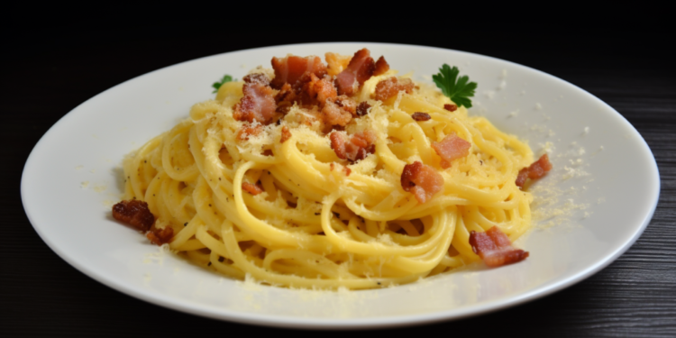 Carbonara com Bacon Crocante e Ovos. Legitima Cozinha Italiana 2 Carbonara com Bacon Crocante e Ovos. Legitima Cozinha Italiana