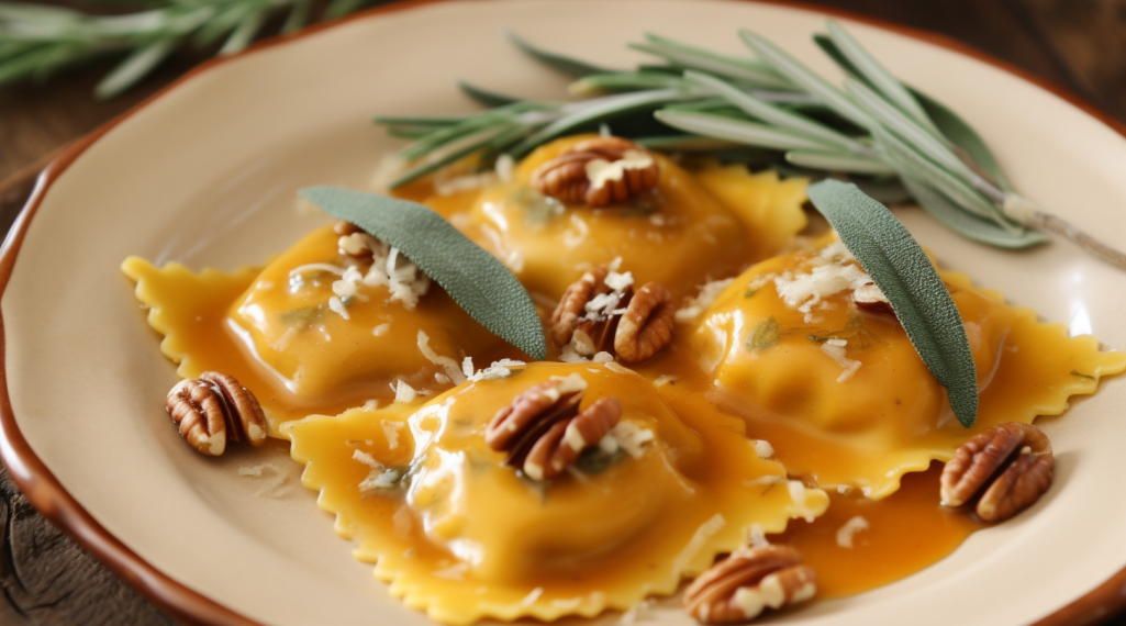 Ravióli de Abóbora com Manteiga de Sálvia e Nozes: Uma Receita Perfeita