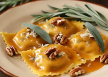 Ravióli de Abóbora com Manteiga de Sálvia e Nozes: Uma Receita Perfeita