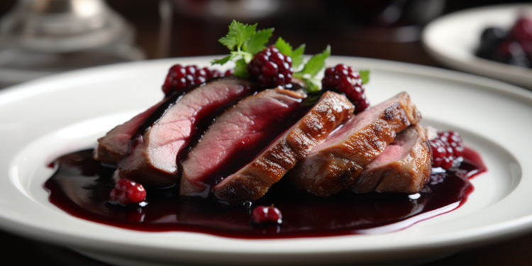 Magret de Pato ao Molho de Vinho Tinto e Frutas Vermelhas 2 Magret de Pato ao Molho de Vinho Tinto e Frutas Vermelhas