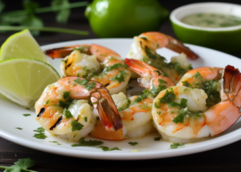Camarões Grelhados com Molho de Coentros e Limão: Uma Receita Cheia de Sabor