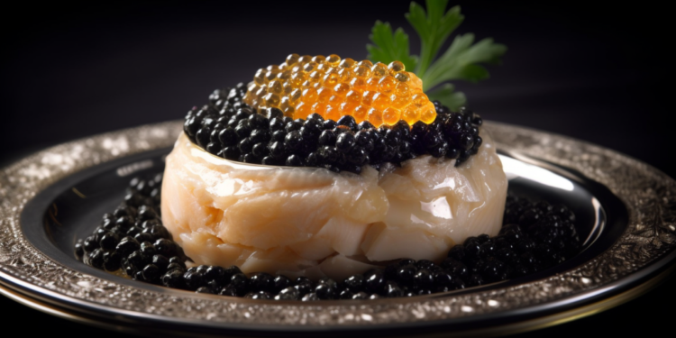 Robalo Assado com Molho de Champagne e Caviar 2 Robalo Assado com Molho de Champagne e Caviar