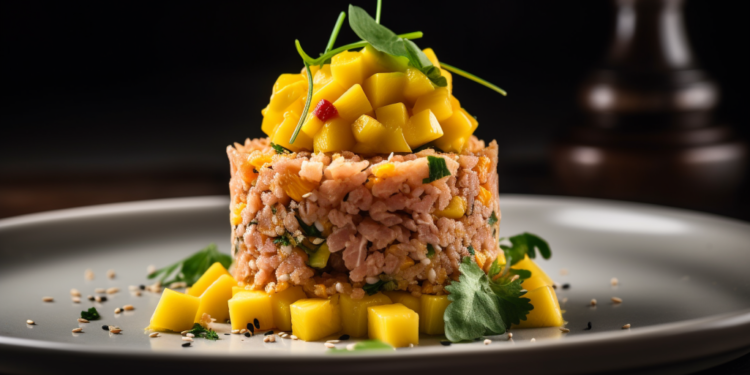 Tartare Tropical de Manga e Atum com Crocante de Quinoa | Receita Exclusiva 3 Tartare Tropical de Manga e Atum com Crocante de Quinoa