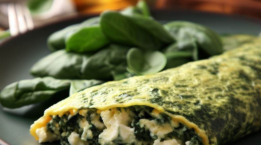 Receita FIT Omelete de Espinafre e Queijo Cottage