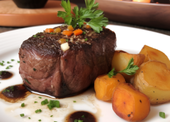 Filet Mignon ao Molho de Cogumelos Selvagens e Purê de Batata Trufado