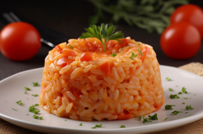 Risoto de Tomate Seco e Rúcula Fresca