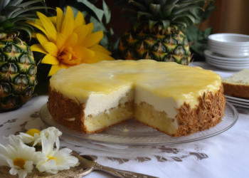 Torta Gelada de Abacaxi Fit: Refrescância e Sabor